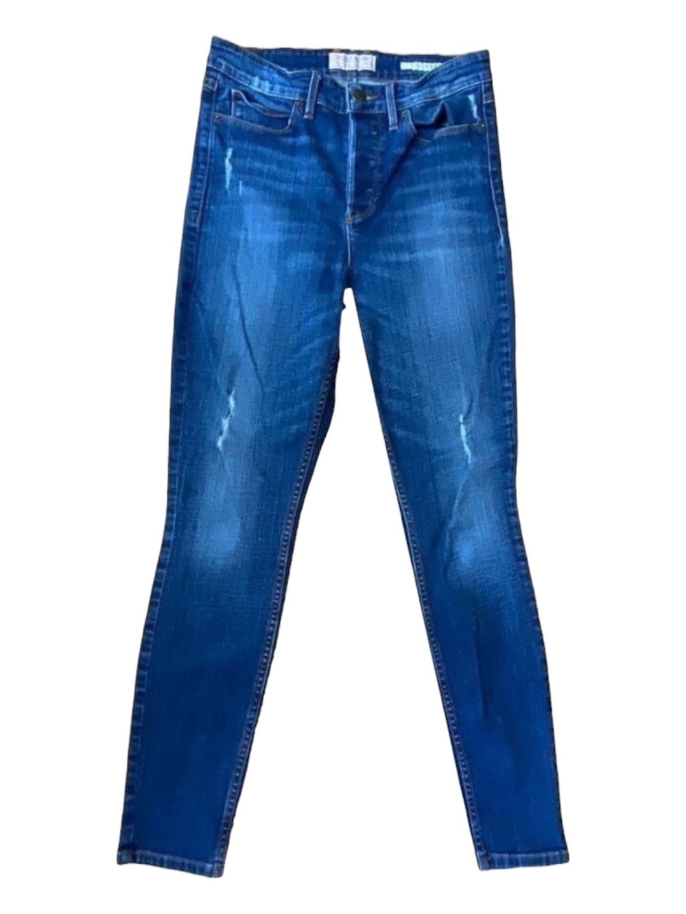 GUESS 1981 skinny blue jeans button fly high rise waist size 28 coastal cowgirl